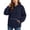 Navy, variant on Hueoook Womens Hoodies Pullover Trendy Pullover Loose Long Sleeve Hoodie Casual Button-Front Pullover Top Blue M