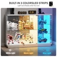 thumbnail image 3 of VKCC Display Cabinet with Glass Door and LED, Lockable Curio Cabinet with Charging Station, Adjustable Shelf Sideboard Bookshelf for Living Room, White, 3 of 14