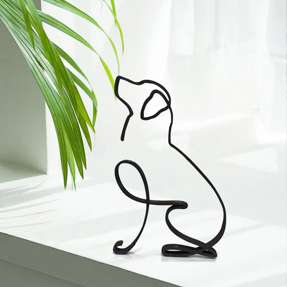 Minimalist Metal Dog Sculpture Decorative Ornament for Home and Hangs Unique for Pet Lovers and Interior