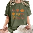 thumbnail image 4 of LEBONYARD Womens Summer Clothes,Women's Fashion Summer Round Neck Drop Sleeves Leisure Short Sleeve Fruit Printing Tops Army Green XL, 4 of 6