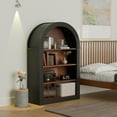 thumbnail image 5 of HIUU Black Arched Bookcase,Short Wide Bookshelf,Short Corner Bookshelf,Arched Display Cabinet with Open Shelf for Bedroom, Living Room, 5 of 7