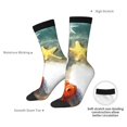 thumbnail image 6 of Honeii Seashell On The Beach Print Adult Socks,Crew Socks,Casual Calf Socks,Daily Wear Socks for Men & Women, Perfect for Sports, Casual and Everyday Use, 6 of 6