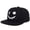 Black, variant on Flat Brim Baseball Cap with Stitched Smile Face, Unisex Adjustable Streetwear Hat, Casual Daily Outdoor Headwear