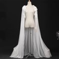 thumbnail image 5 of Byfri Sheer Chiffon Long Flowing Hoodless Outerwear for Weddings & Themed Events 150cm White, 5 of 7