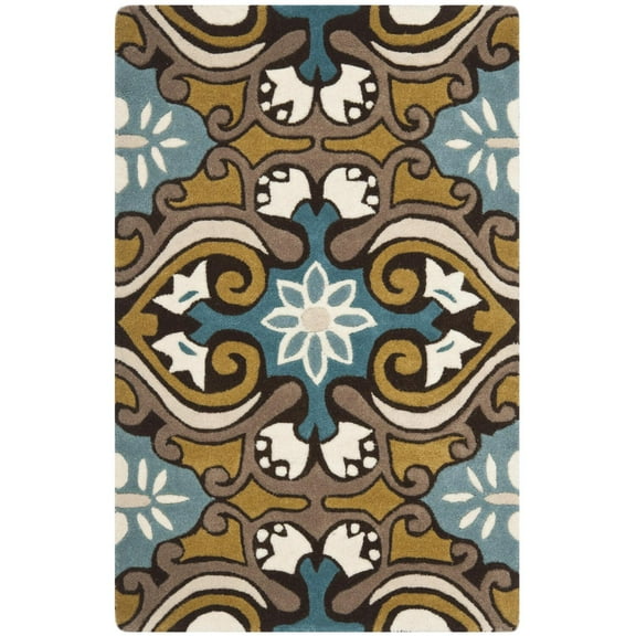 SAFAVIEH Wyndham Kristen Floral Wool Area Rug, Blue/Multi, 2'6" x 4'