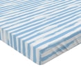 thumbnail image 2 of Ambesonne Harbour Stripe Fitted Sheet, Soft Simplistic, King Size, Pale Blue White, 2 of 3