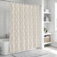 thumbnail image 6 of Beige Plaid Bathroom Shower Curtains with 12 Hooks Polyester Waterproof Shower Curtain for Stalls and Bathtubs Classic Minimalist Abstract Geometric Grid Decorative Bathroom Curtain 36x78 Inches, 6 of 9