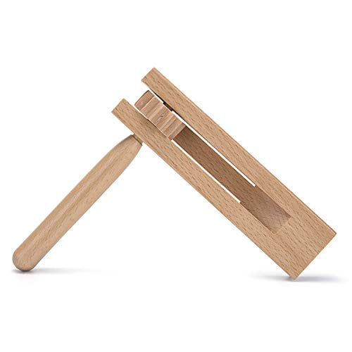 TOYANDONA 2pcs Wooden Traditional Matraca Instrument Toy Wooden Spinning Rattle Ratchet Noise Maker for Games Parties and Sports