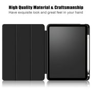 iPad Air 5th 4th Generation Case, iPad 10.9 Case 2022 2020, Allytech Ultra Slim Trifold Stand Protective Multi Angle Stand Pencil Holder Case Cover for Apple iPad Air 4 5, Black