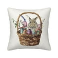 thumbnail image 1 of Square Throw Pillow Covers with Core, Easter Rabbit in a Flower Basket Pillows for Sofa Beds, 20"x20", 1 of 9