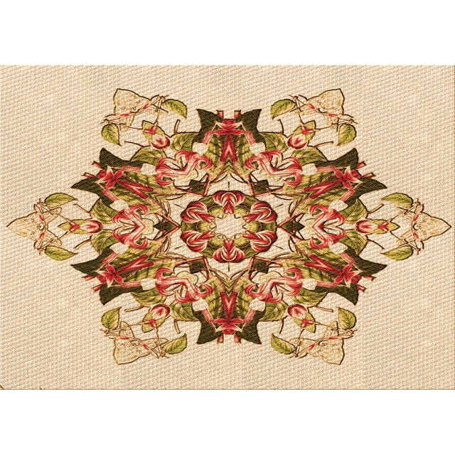 Ahgly Company Tapis d'Intérieur Lavables en Machine, Rectangle Transitionnel Doré Blond Doré, 8' x 12''