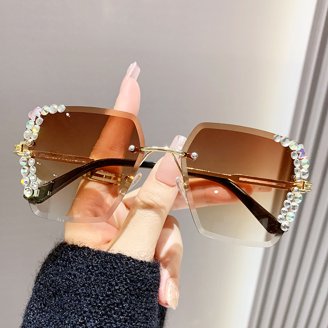 Circus by Sam Edelman Oversized Bling Square Sunglasses Circus by Sam Edelman CC439 Oversized Bling UV Honduras | Ubuy main image 3