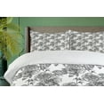 thumbnail image 4 of Ambesonne Floral Duvet Cover Sets, Plant Blossom Spring, 2-Queen, Black Grey White, 4 of 7