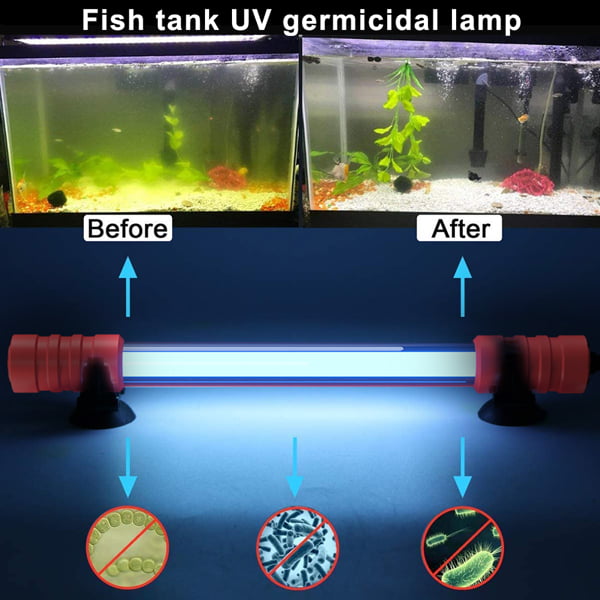 Fish Tank UV Light Pond Submersible Clean Lamp US -