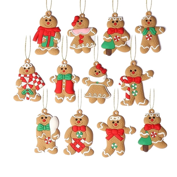 Colgante de Navidad, colgante de hombre de jengibre, regalo de decoración navideña.