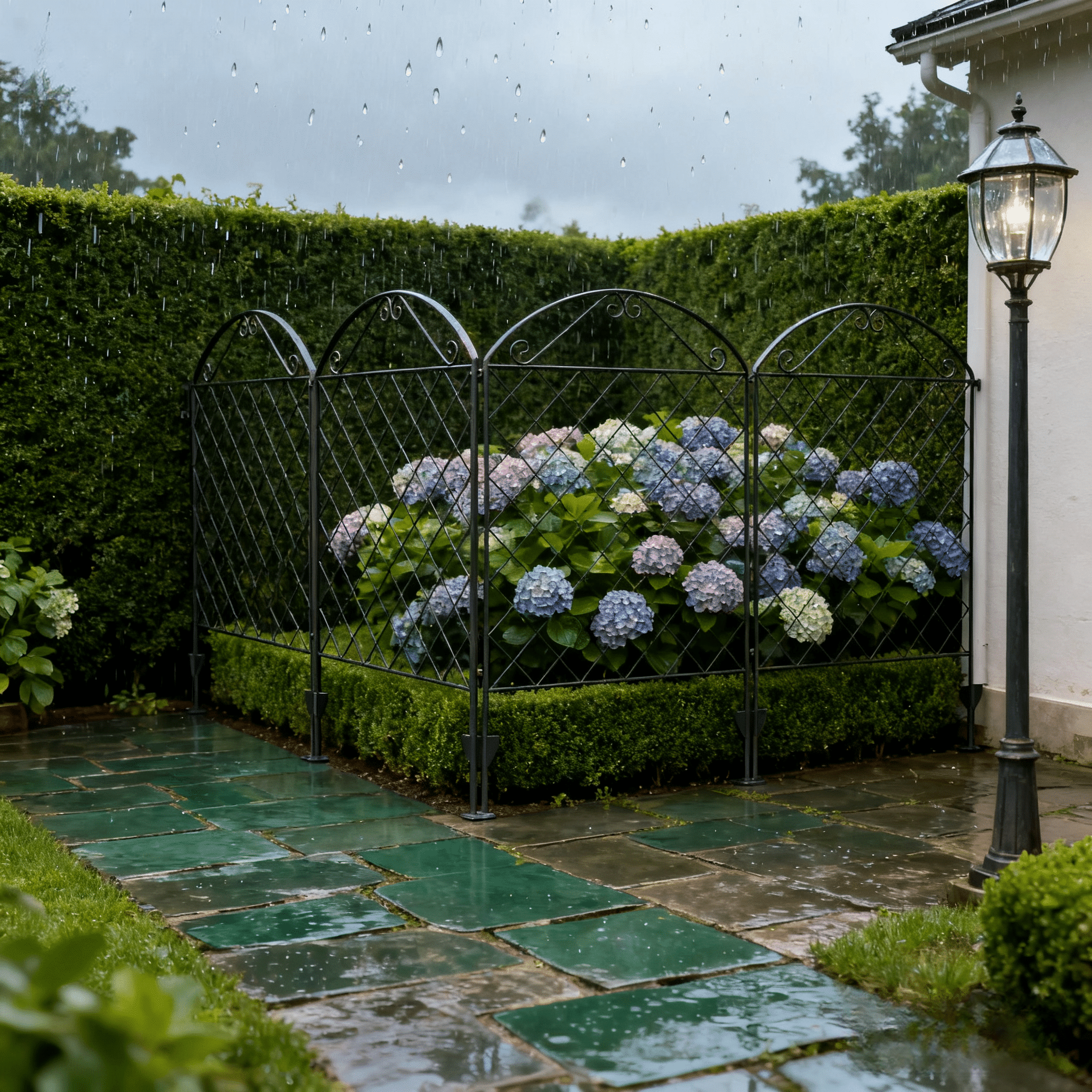 JERFIT 11.5ft 4-Pack Black Steel Garden Fence Panels, 43" Height Decorative Outdoor Wire Fencing for Animal Barrier, Yard Landscape & Flower Bed Edging