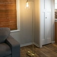 thumbnail image 4 of Lavish Home 65-inch Modern Floor Lamp with Glass Shade and LED Edison Bulb (Gold), 4 of 6