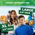 thumbnail image 3 of SWOOC Games - Yardzee, Farkle & 20+ Games - Light-Weight Yard Dice Game Set (All Weather) with Collapsible Bucket, 5 Big Laminated Score Cards, and Marker (Choose 2.5in or 3.5in Dice) Yard Games, 3 of 6