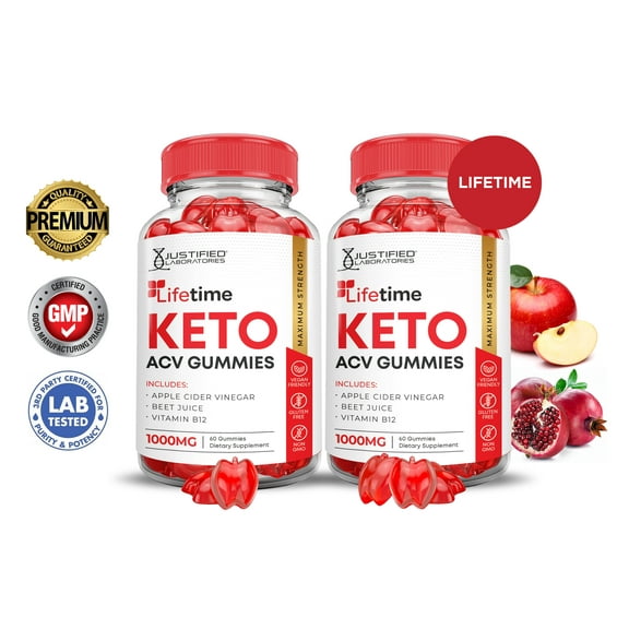 (2 Pack) Lifetime Keto ACV Gummies 1000MG Dietary Supplement 120 Gummys