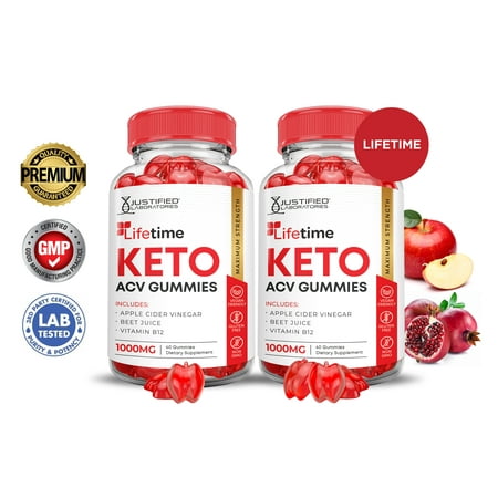 (2 Pack) Lifetime Keto ACV Gummies 1000MG Dietary Supplement 120 Gummys