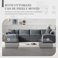 thumbnail image 3 of Modern U Shape Modular Sectional Sofa Couch With Movable Ottomans and Pillows for Living Room Apartment Office, 3 of 13