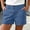 Blue plus size shorts with pockets a1, variant on Cagogo Women Plus Size Mid Rise Shorts with Pockets Casual Regular Fit Solid Shorts Workout Lounge Beach Travel Bottoms, Mint Green M