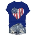 thumbnail image 4 of USA Flag Tee Shirt Women 4th of July Gift T Shirt Casual Short Sleeve American Proud T-Shirt Tops Blue,M, 4 of 6