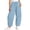 02# Light Blue, variant on Cotton Wide Leg Pants for Women Elastic Waist Drawstring Pockets Summer Full Length Flat Front Mid Rise Lounge Beach Work Trousers S-2XL