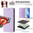thumbnail image 6 of Allytechgroup Flip Wallet Case for iPhone 15 Pro, Compatible with MagSafe RFID Blocking PU Leather Shell with Credit Card Slot Shockproof Protective Back Cover for iPhone 15 Pro, Purple, 6 of 8