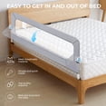 thumbnail image 2 of RUPOUN Toddler Bed Rail for Kids, Swing Down Safety Guardrail, Universal Fit for Full, Queen and Adult Mattresses, Easy Installation, 2 of 9