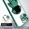thumbnail image 2 of for iPhone 14 Pro Max Case Astronaut Clear Plating Astronaut Hidden Stand Cover for iPhone 14 Pro Max 6.7 Inch Soft TPU Shockproof Full Camera Protective Phone Case for Women Girls-Green, 2 of 11