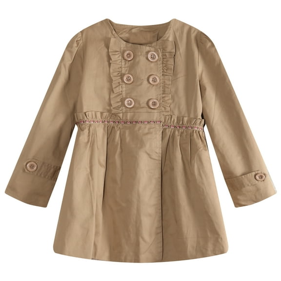 Richie House Girls' Double-breasted Coat with Matching Buttons RH0870