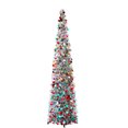 thumbnail image 1 of Árbol de Navidad Producto de decoración navideña Árbol ornamental de Navidad plegable plegable de 1, TOMSHOO Plata, 1 of 7