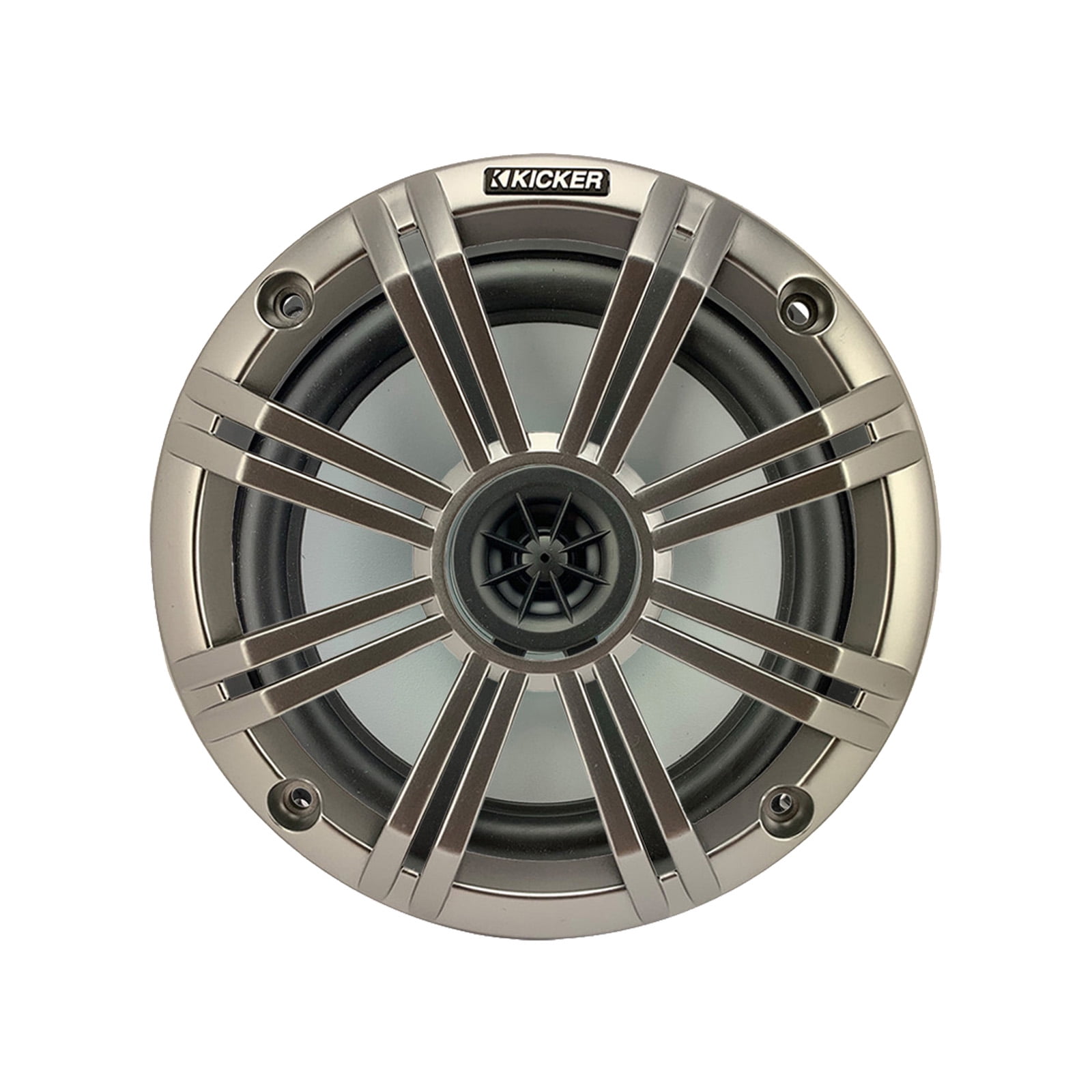 Kicker Weather-Resistant Marine Bluetooth USB RCA Stereo Receiver Bundle Combo with (QTY 4) 6.5" 2-Way 195W Max Coaxial Marine Speakers w/ Silver Grilles, 50-Ft 16-Gauge Speaker Wire, Antenna