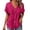 A-Hot Pink116, variant on Womens V Neck Button Down Shirt Rolled Sleeve Pocketed Casual Everyday Blouse