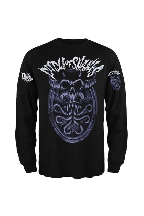 - Circle Of Snakes Skull Adult Long Sleeve T-Shirt - Small