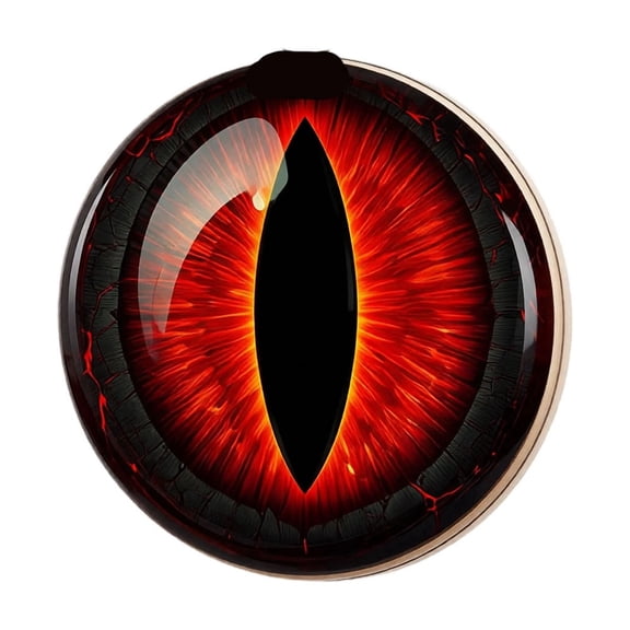 Halloween Wooden Glow Eyeball Hanging Ornament, 2D Round Wood Board with Glow Sticker for Festival Party Haunted House Decoration