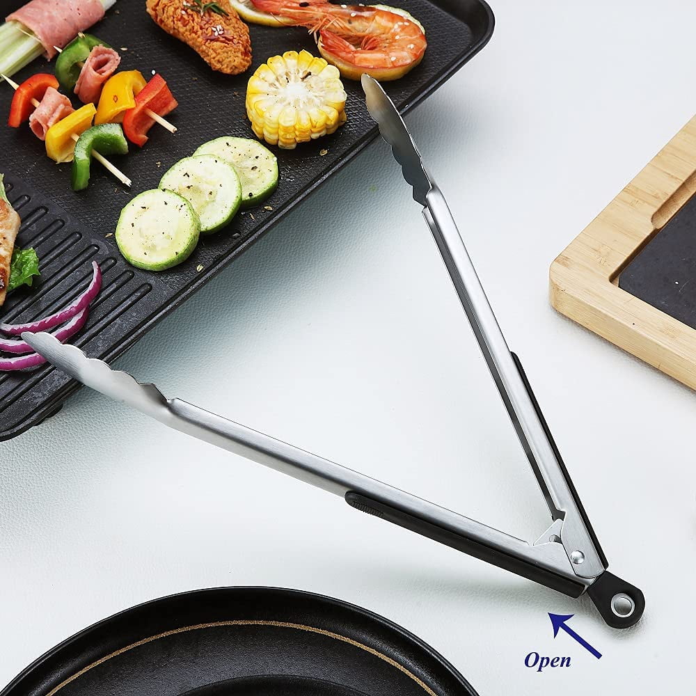 STARUBY Cooking Tongs 9 inches and 12 inches Stainless Steel Kitchen S –  Mental Voodoo BBQ