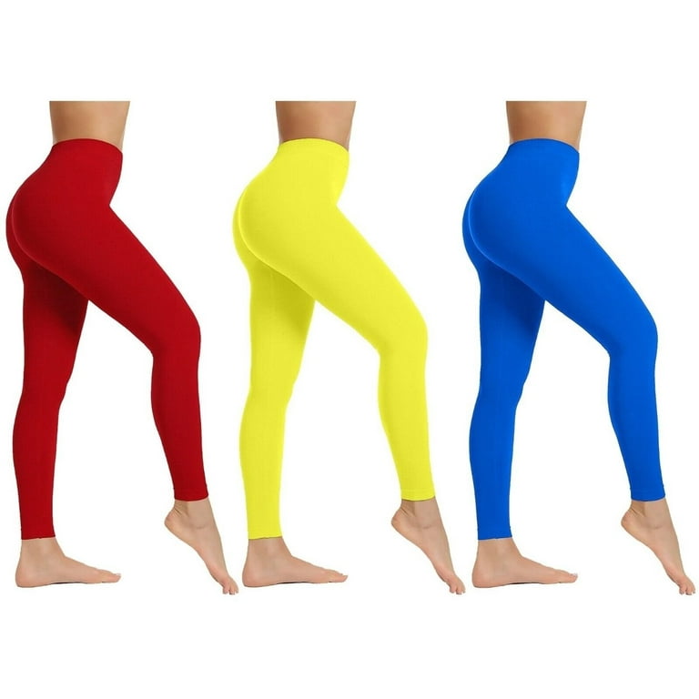 Multi-Pack: Women's Ultra-Soft Cozy Seamless Marled Space Dye Active  Athletic Stretch Yoga Leggings