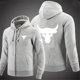 thumbnail image 3 of 2024 Spring Autumn Men's Dwayne Johnson Brahma Bull Tattoo Logo Printed Classic Zipper Solid Color Sports Casual Loose Hoodies, 3 of 5