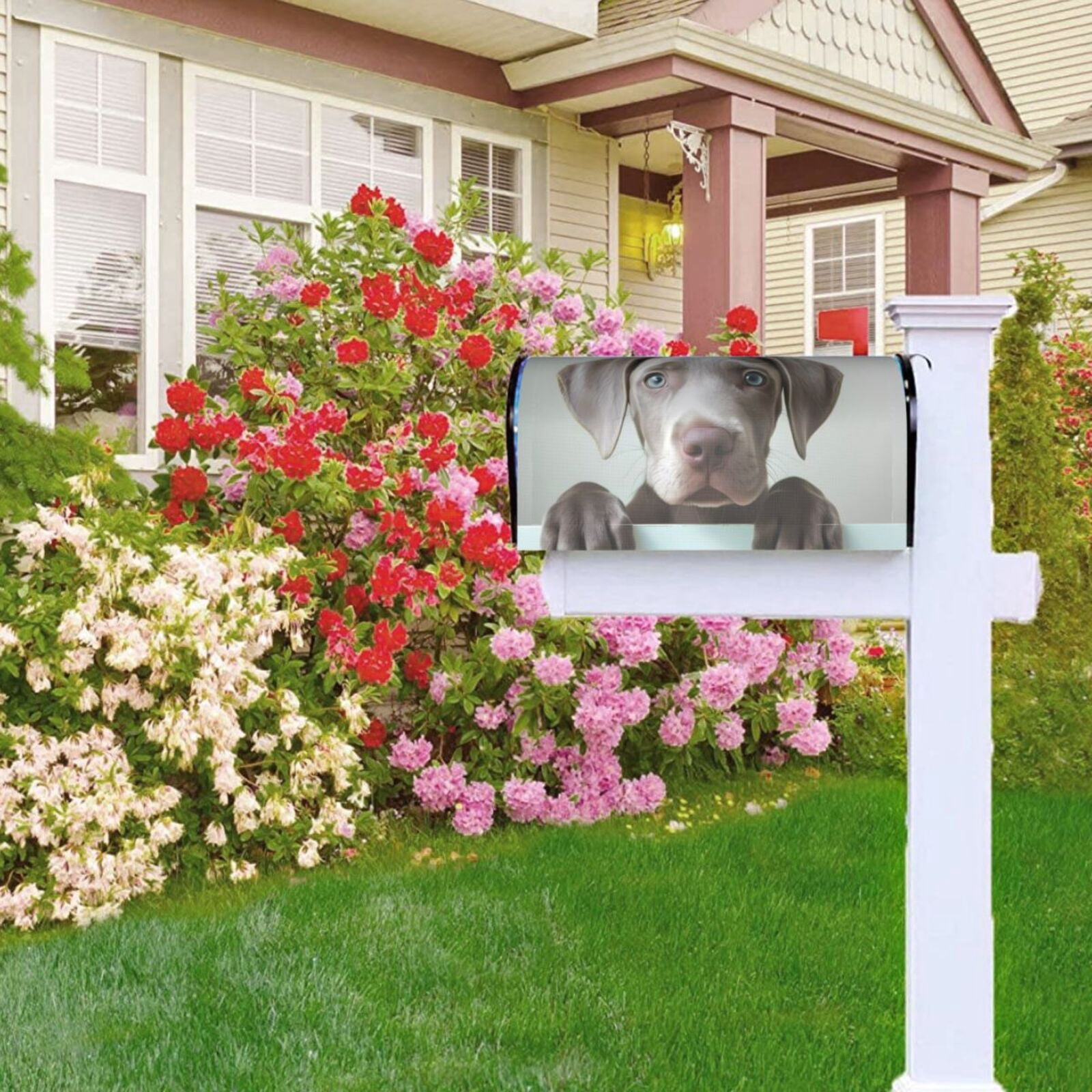 Logiee Adorable Puppy Portrait Print Post Letter Box Wrap Decor, Mailbox Cover Suitable for Standard Mailbox and Large Size Mailbox,Outdoor Yard Decoration-21x18 in