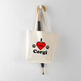 thumbnail image 5 of CafePress - I Heart My Corgi Tote Bag - Unisex Canvas Tote Bag, Beige, 1-Piece, 5 of 7