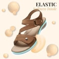 thumbnail image 4 of Littleplum Women's Arch Support Wide Width Flat Sandals with Double Adjustable Straps, Brown, Size 6.5, 4 of 12