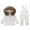 Q-2-White, variant on 2 Piece Toddler Baby Snow Suit - Unisex Kids Boys Girls Two Piece Snowsuit - Winter Warm Hooded Puffer Down Jackets Coat with Ski Bib Pants Overall Outfits Sets