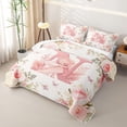thumbnail image 3 of Erosebridal Cute Elf N Letter Bed Spread Queen for Girls, Chic Floral Butterfly Queen Coverlet Set, 3-Piece 1 Quilt and 2 Pillowcases, 3 of 7