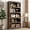 Walnut, variant on Farmhouse 70" 5-Shelf Open Bookcase, Walnut Standing Bookshelf for Home & Living Room