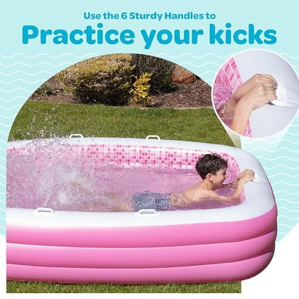 Grip a Pool Inflatable Blow up Swimming Pool ''90"x60"x19",  Family Size for Kids and Adults