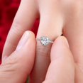 thumbnail image 6 of Women's Silver Heart Ring Elegant Band Engagement Promise Wedding Jewelry for Her, 6 of 8