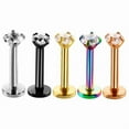 thumbnail image 4 of 18G Earring Lip Ring Zircon Helix Tragus Piercing Cartilage Stud Body Jewelry, 4 of 5