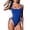 Waves Blue, variant on Women's One Piece Swimsuit Strappy Backless Bathing Suit Cut Out Lined Scoop Neck Adjustable Straps Swimwear